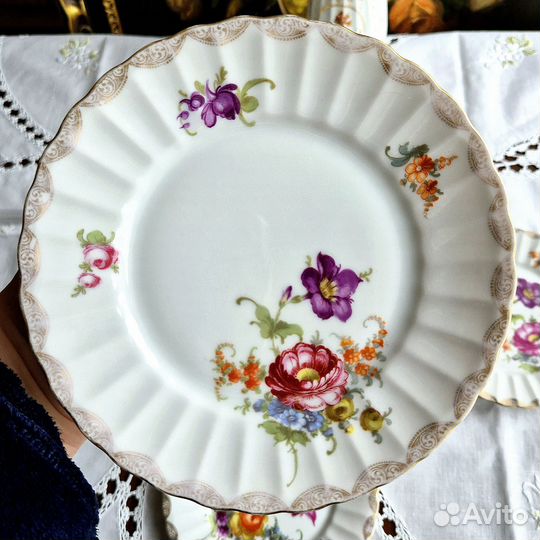 Набор десертных тарелок. Немецкий фарфор