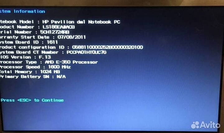 HP Pavilion DM1-3201er на запчасти