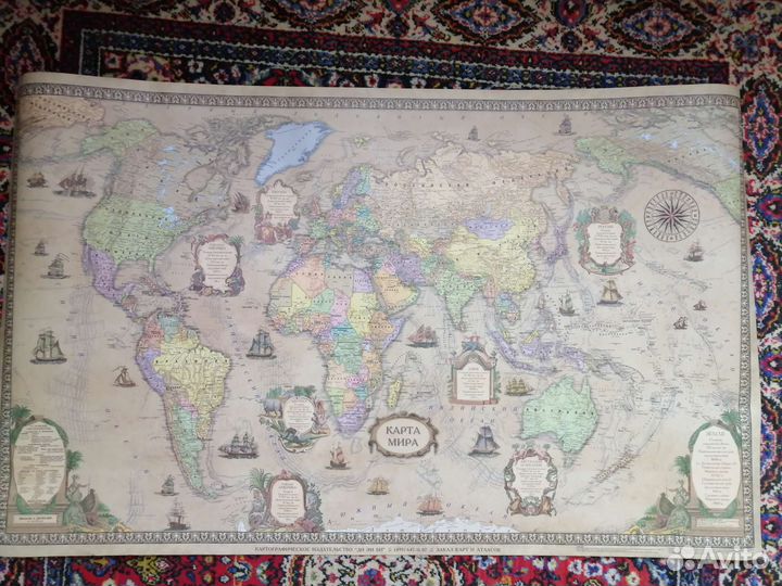 Карта мира на стену