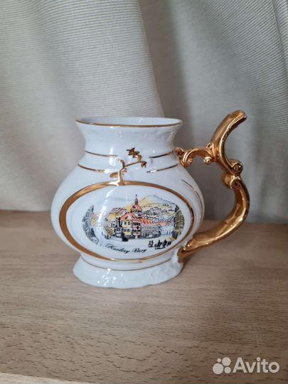 Кружка бюветница розовый фарфор Чехия