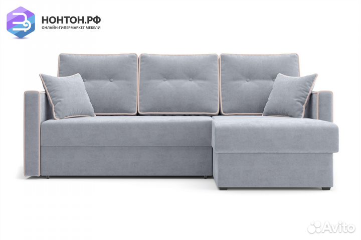Диван угловой дельфин Леон серый