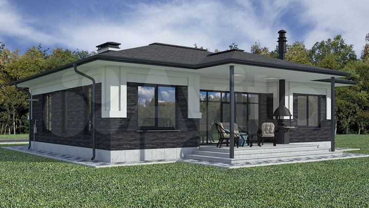 Коттедж 200 м² на участке 10 сот.