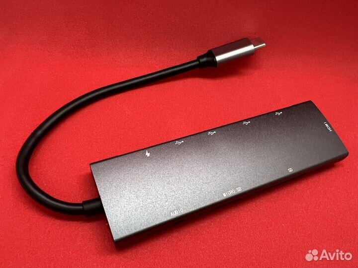 Адаптер usb с type c 9 в 1 thunderbolt 3