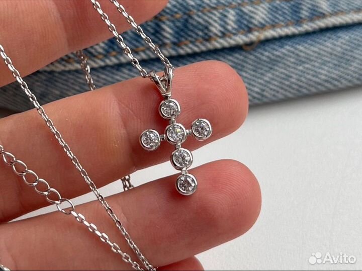 Подвеска, кулон Крестик tiffany