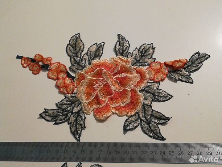 Аппликация китайская вышивка 30х22 24х15