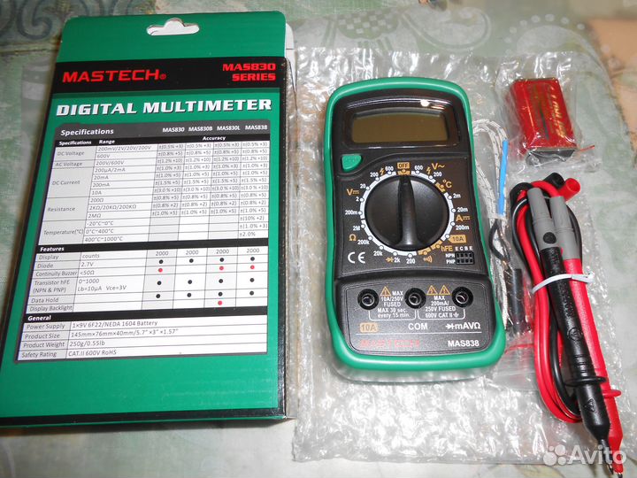 Мультиметр Mastech MAS838 новый
