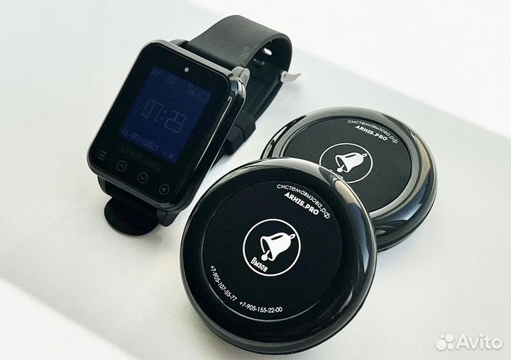 Кнопка вызова персонала/офцицианта Ультра и часы