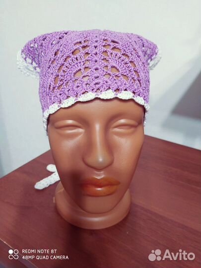 Косынка, панама крючком для девочки