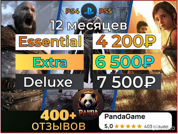 Подписка PS Plus 12 месяцев / PS4 / PS5