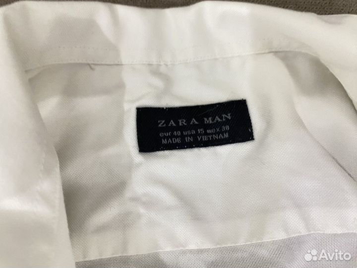 Мужская рубашка zara белая 48