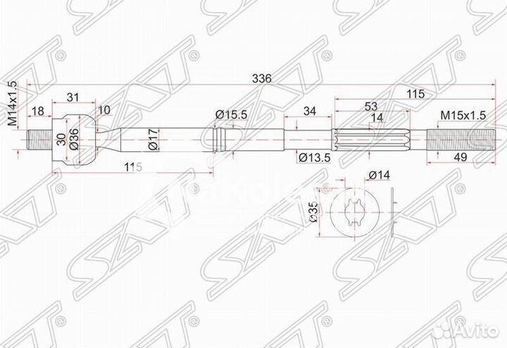 Тяга рулевая toyota caldina,wish 2WD 01