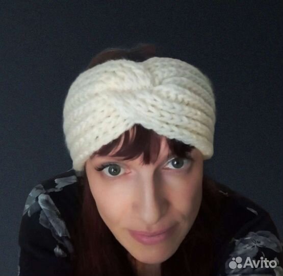 Повязка на голову спицами