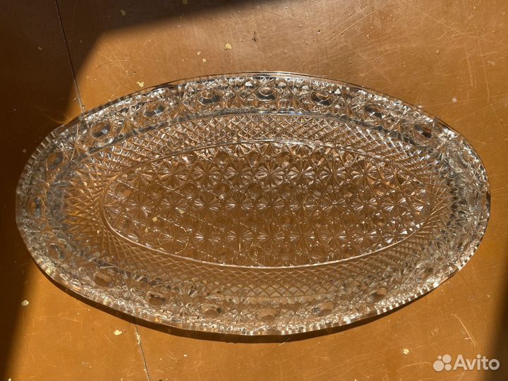 Блюдо хрустальное овальное