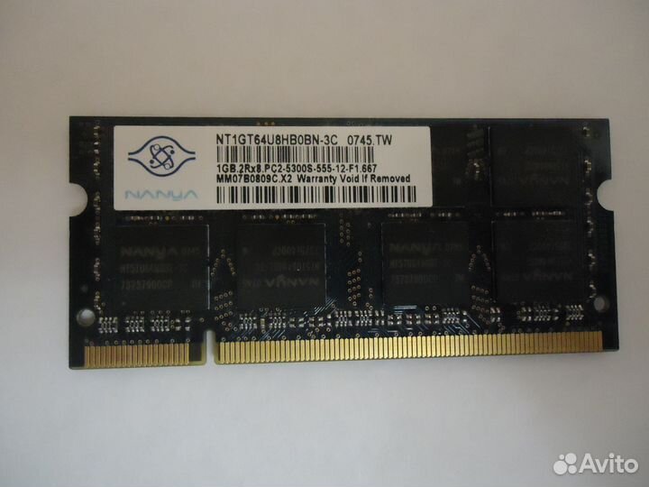 Модуль памяти DDR2 1 Gb для ноутбука
