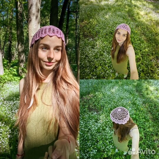 Летняя шапочка кроше y2k