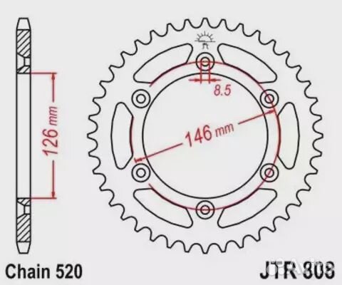 Звезда ведомая JTR808 47SC