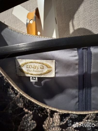 Платье вечернее кружевное с мехом 48-50 размер