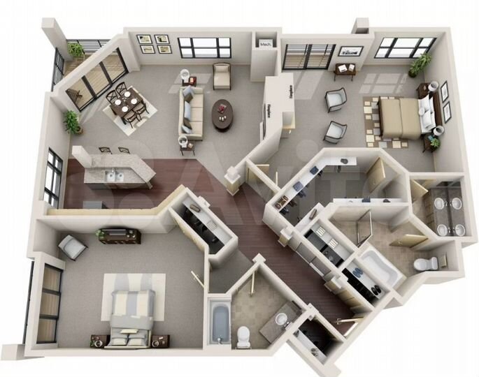 2-к. квартира, 46 м², 2/5 эт.