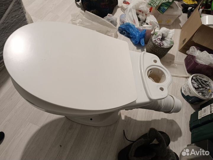 Строительный унитаз с гофрой