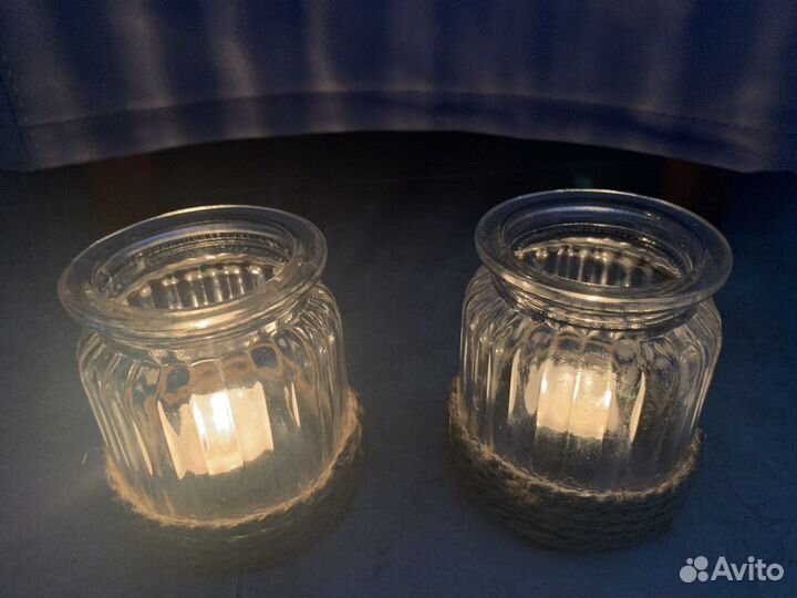 Подсвечники стекло 2 штуки