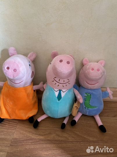 Мягкие игрушки свинка Пеппа семья