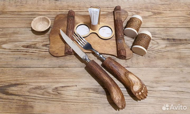 Доска для подачи Медведь с сервировочным набором