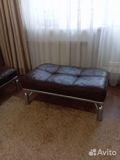 Кожаная мебель, диван, пуф, кресло б/у