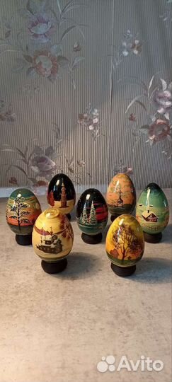 Деревянные расписные яйца