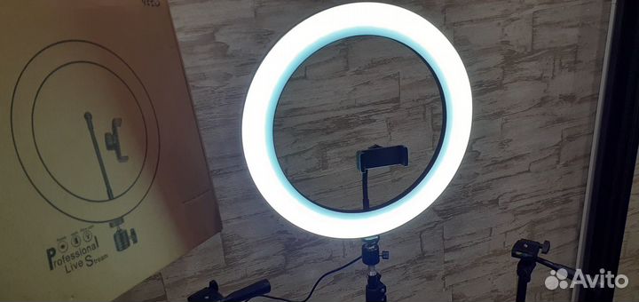Кольцевая лампа 38см Professional LiveStrem Штатив