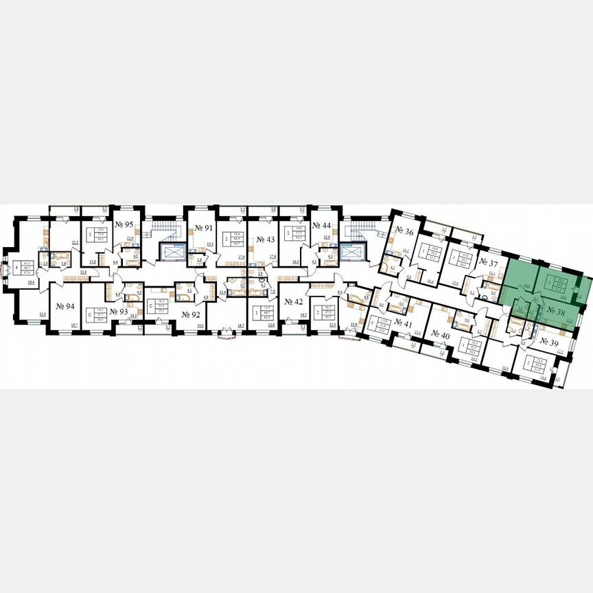 2-к. квартира, 51,5 м², 5/8 эт.