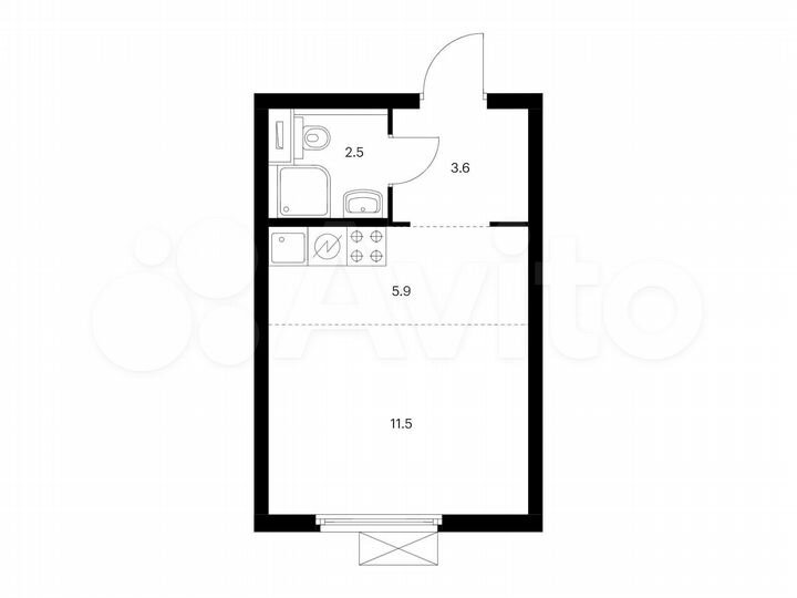 Квартира-студия, 23,5 м², 17/28 эт.