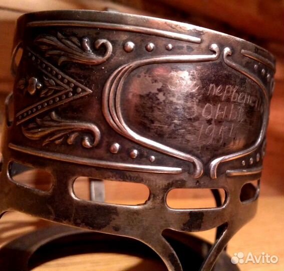 Подстаканник Мельхиор, посеребрение, модерн