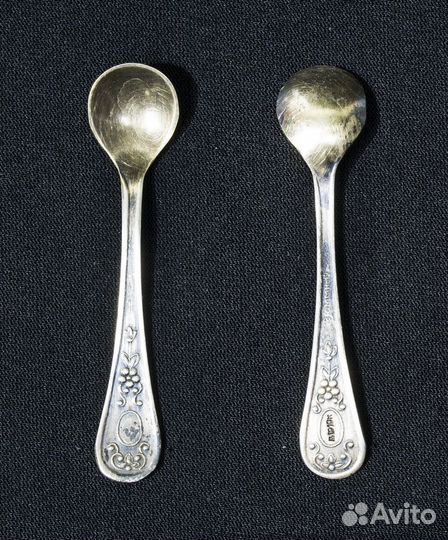 Солонка с ложкой, 8 юммет, мельхиор, эмаль (7)