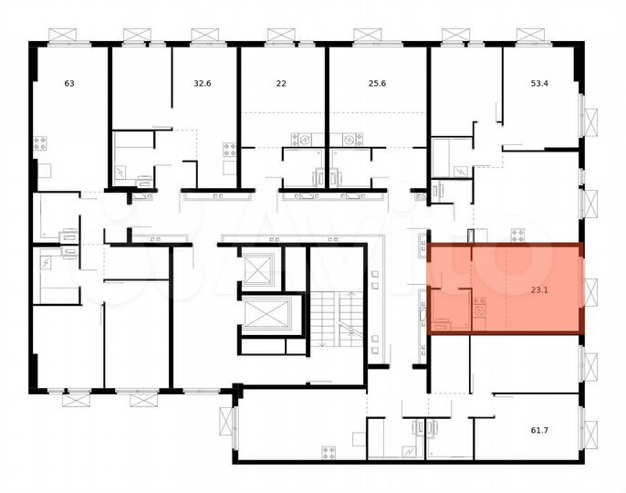 Квартира-студия, 23,1 м², 7/14 эт.