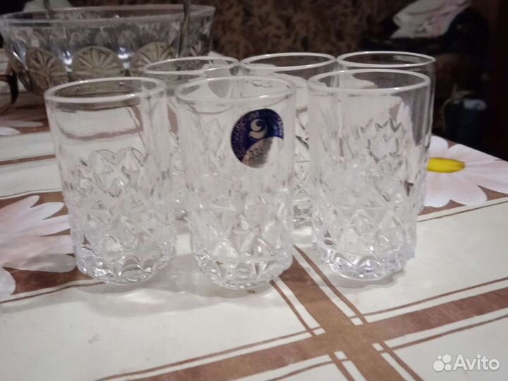 Хрустальные фужеры 6 шт 15 см