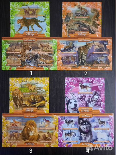 Коллекция марок Кошки, Собаки Фауна (чистые )