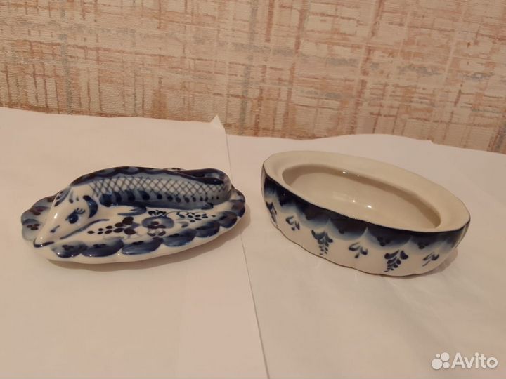 Икорница с рыбкой Гжель