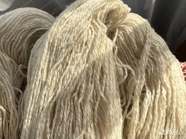 Пряжа полушерсть двухнитка в пасмах