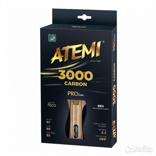 Ракетка для настольного тенниса atemi 3000 карбон