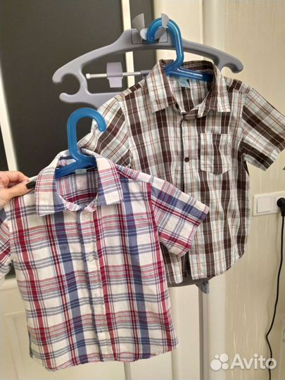 Рубашка в клетку 2шт.Gloria Jeans р. 110см