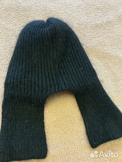 Шапка ушанка женская зимняя вязанная