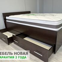 Кровать полутороспальная 120х200 с ящиками