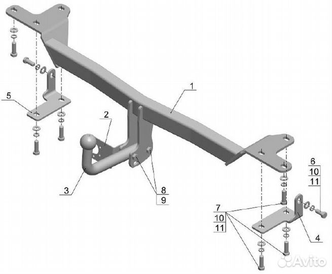 Фаркоп (тсу) на Suzuki Grand Vitara 3 двери 2005
