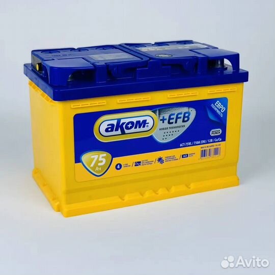 Аккумулятор Аком EFB+ 75Ah