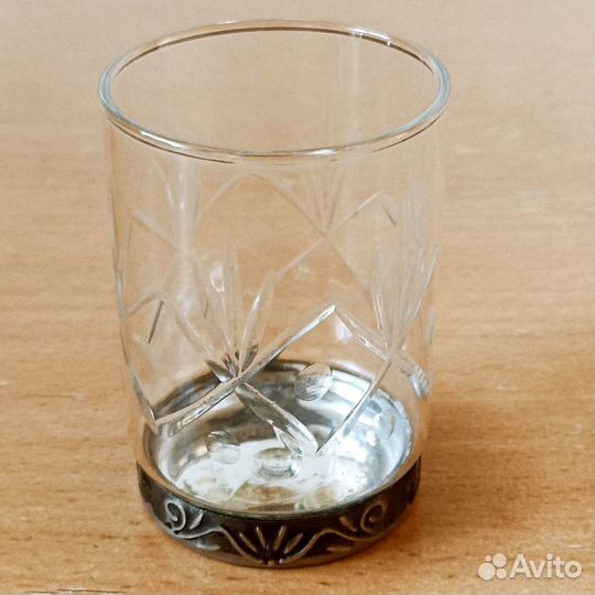 Рюмки. Хрусталь. Мельхиор. Комплект - 6 штук.СССР