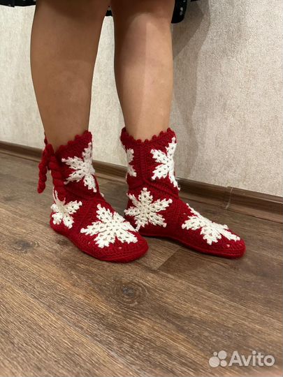 Носки, угги вязаные ручной работы