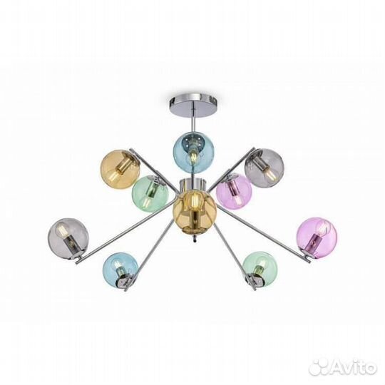 Люстра металл и стекло современная