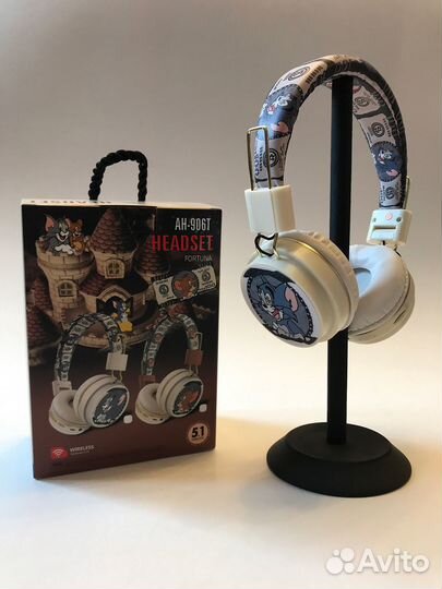 Беспроводные bluetooth наушники Том и Джерри