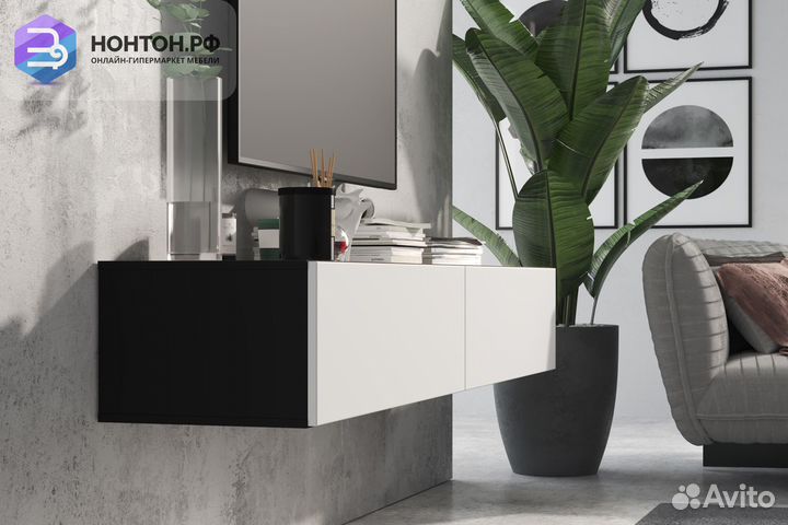 Тв-тумба somero черный / белый