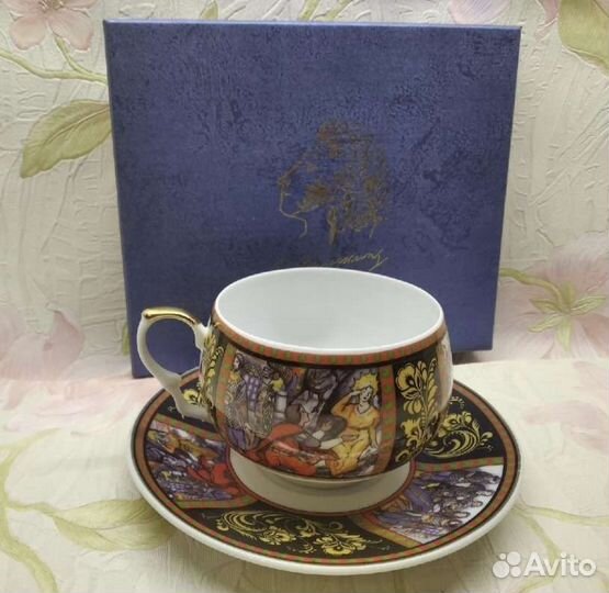 Чашка с блюдцем фарфор
